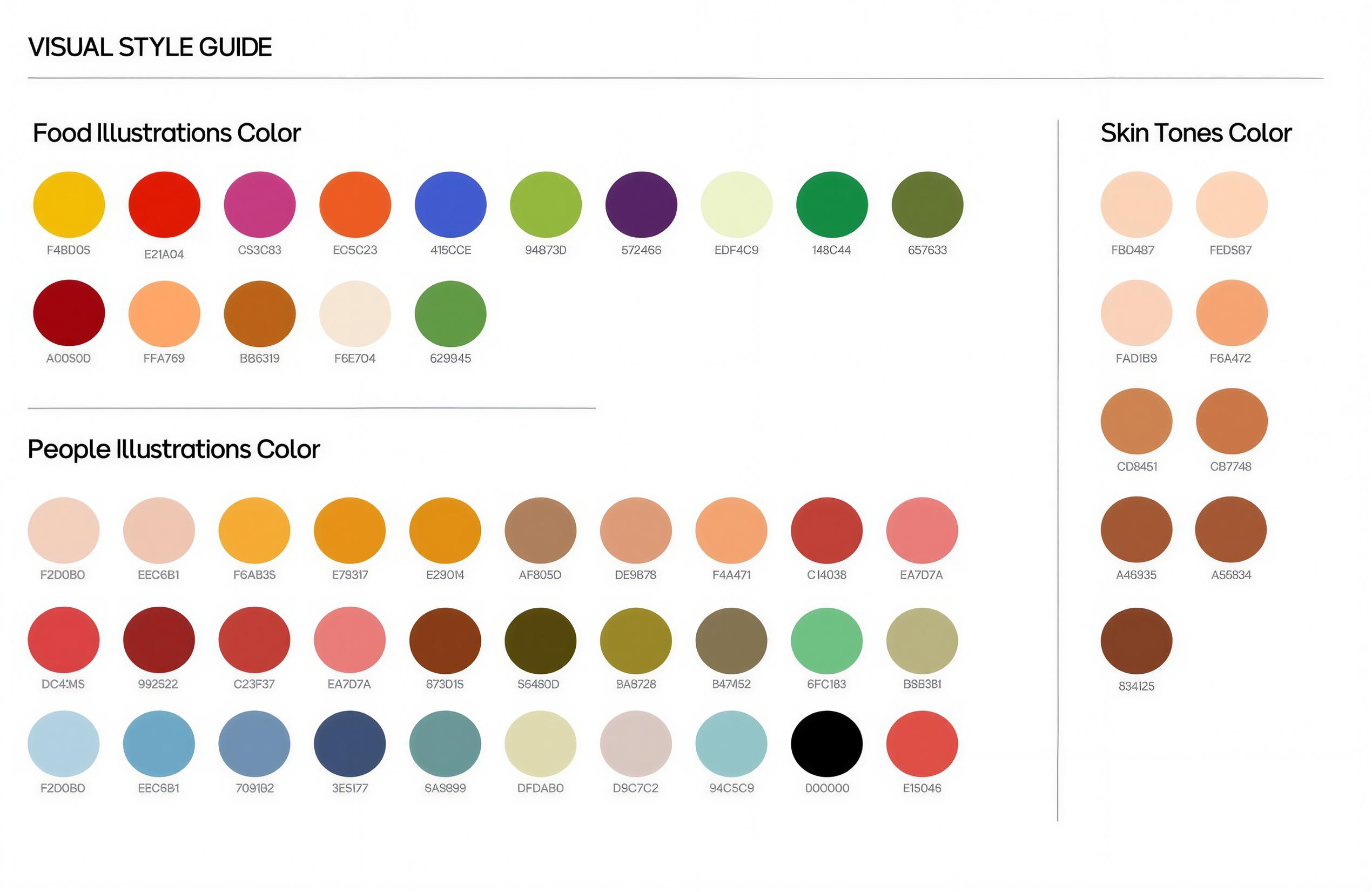 Paleta visual y colores de ilustración